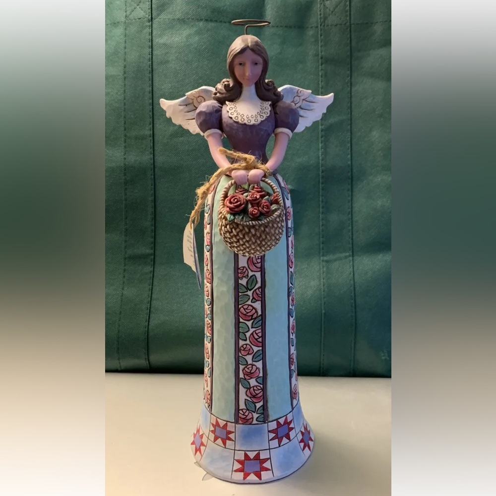 NEW Jim Shore BASKET OF BEAUTIES Angel & Roses Heartwood Creek 2006 Figu…